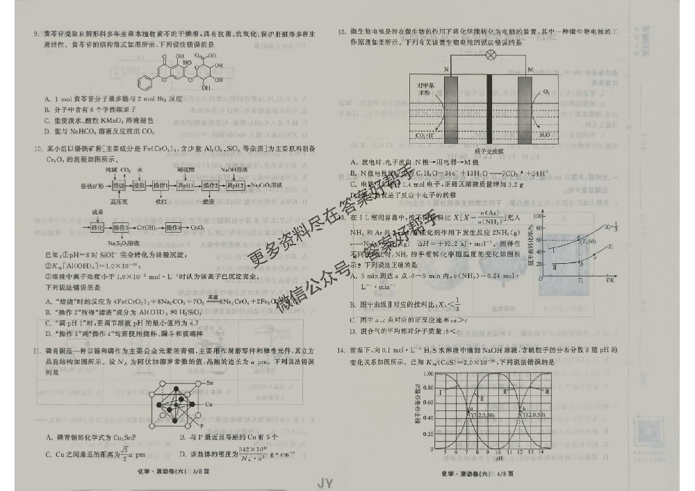 2026年滚动卷衡中同卷JY6化学试卷
